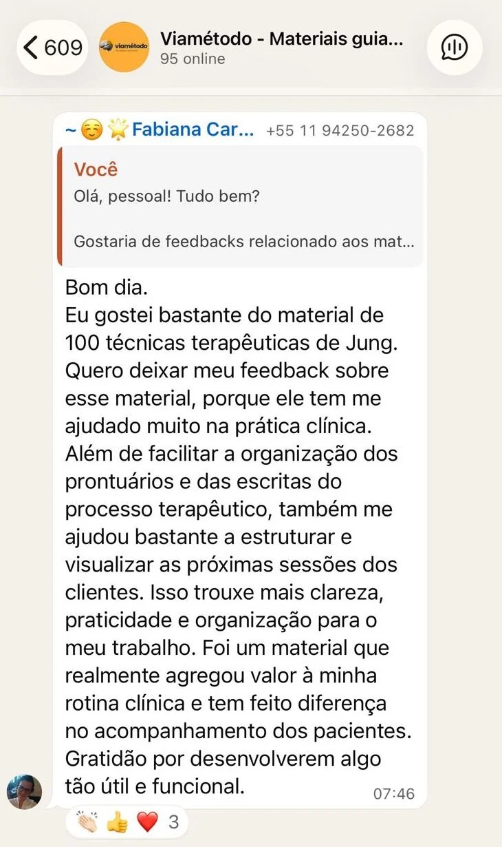 Depoimento de profissional