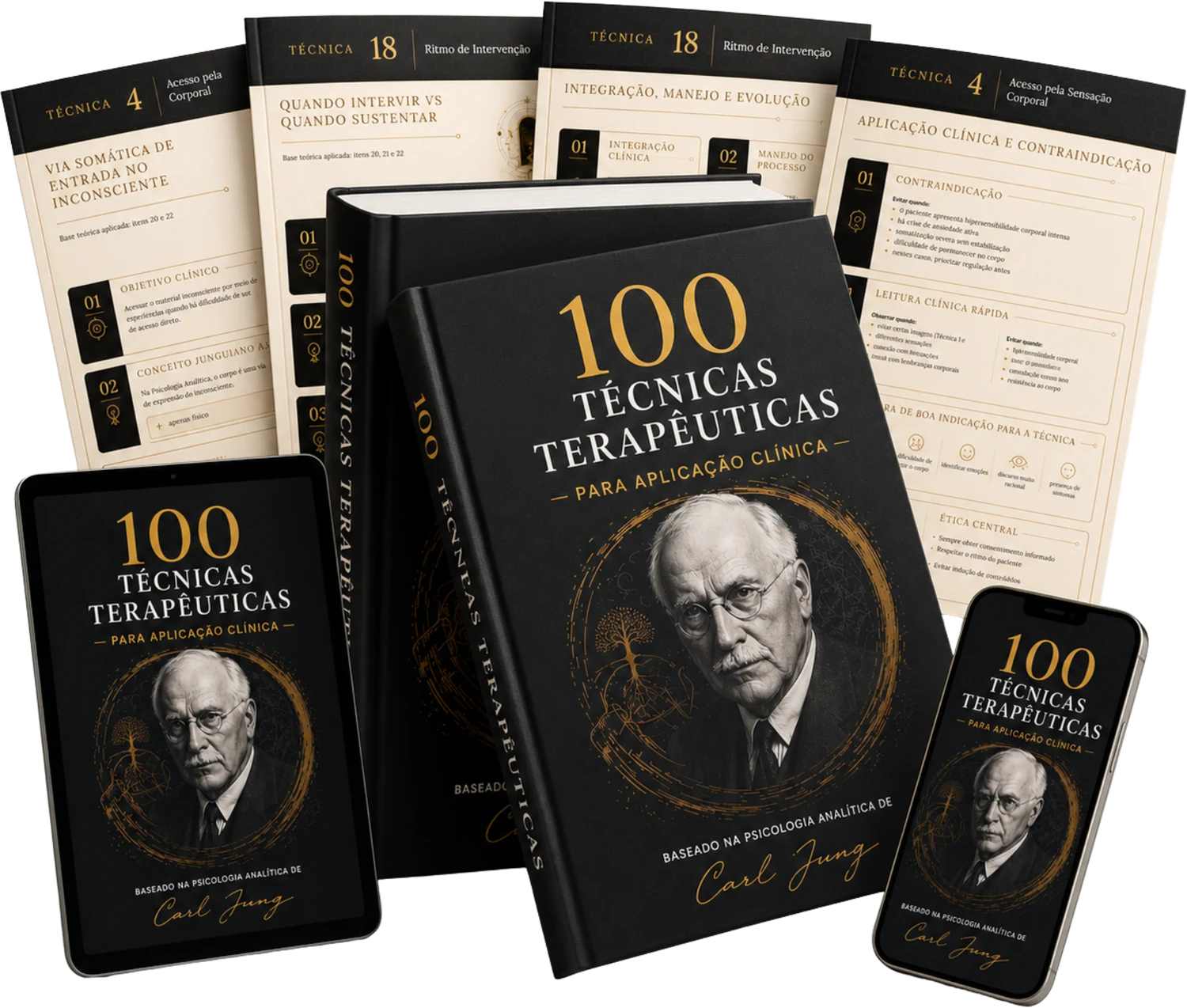 100 Técnicas Terapêuticas para Aplicação Clínica: livro, versão em tablet e celular e fichas de técnica