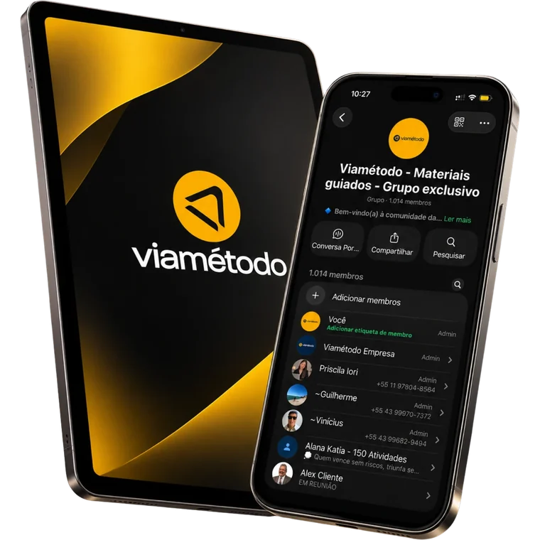 Bônus 5, Comunidade Exclusiva ViaMétodo no tablet e no celular